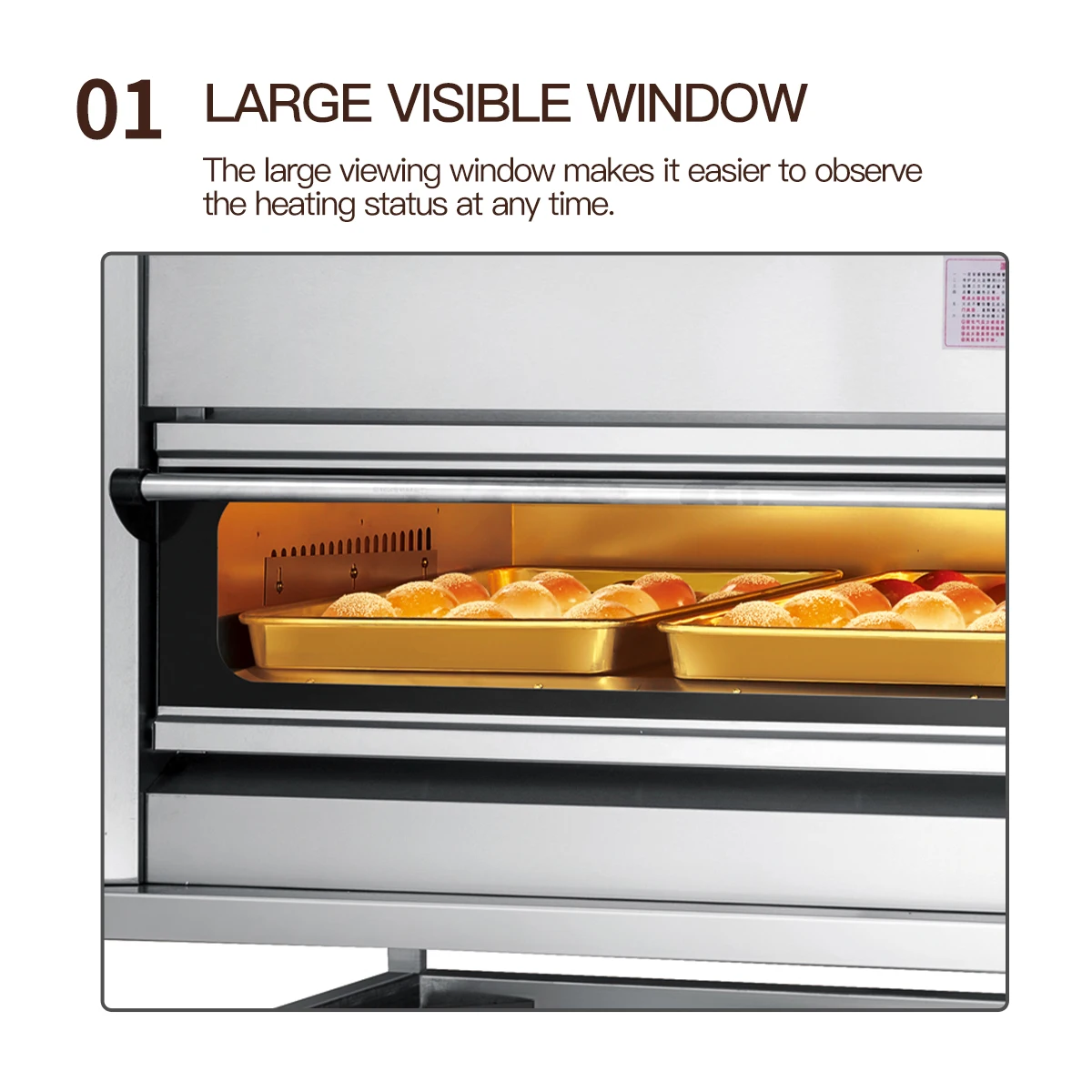 معدات تقديم الطعام التجارية فرن البيتزا، فرن متعدد الوظائف بأربعة صواني من طبقتين، مناسب للمخابز والمقاهي