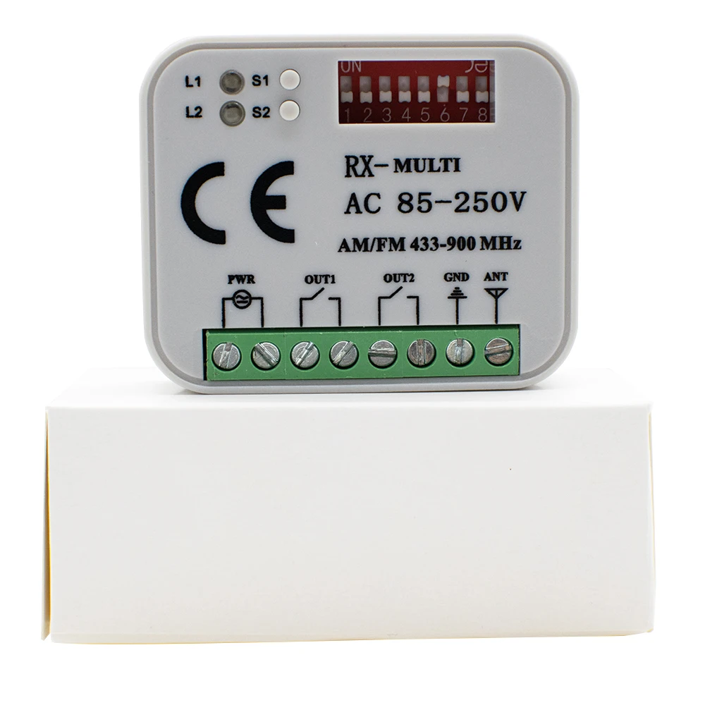 Универсальный приемник RX для гаражных ворот, многочастотный, 300-868 МГц, 2CH AC/DC9V-30V, контроллер, Открыватель переключателя