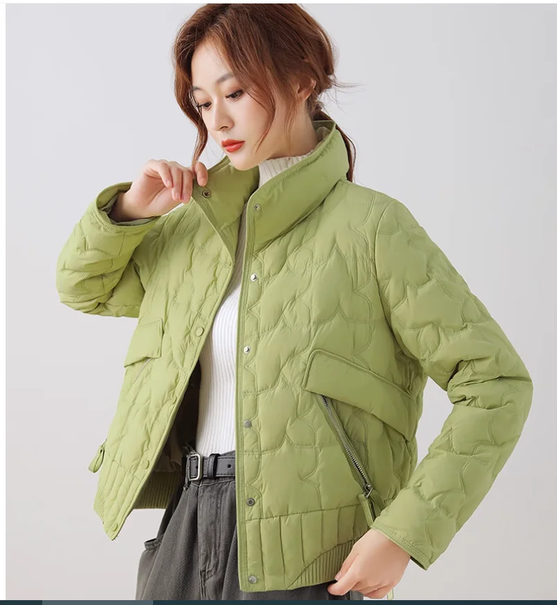 

Small standing collar down jacket for women's autumn and winter fashion versatile jacket