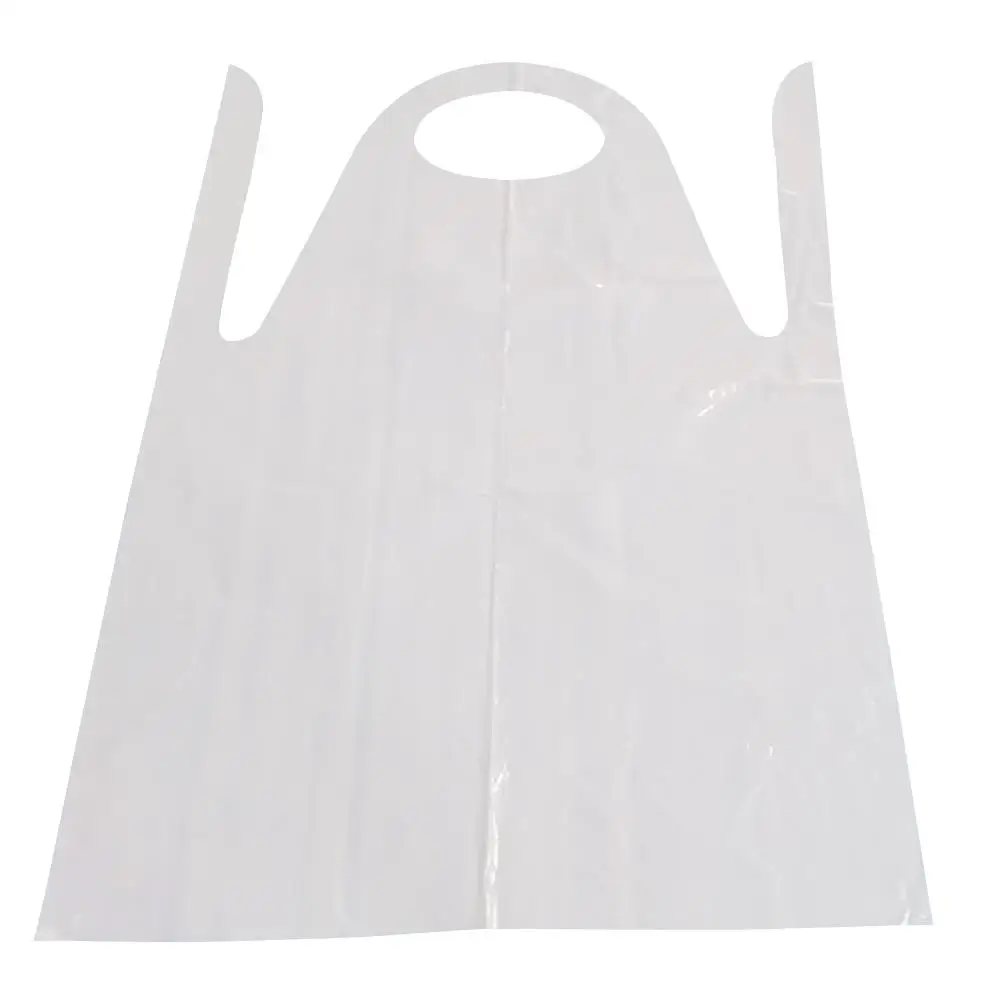 

25 Pcs Unisex Disposable Aprons Waterproof Oil Proof PE Plastic Apron For Cooking Painting or Any Other Messy Activities (White)