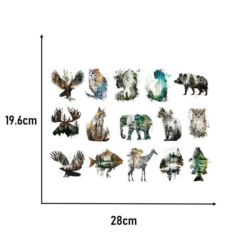 Landscape Animals Eagle long necked deer Heat Transfer Sticker Clothes Decoration Diy Accessory Print On T-Shirt Iron On Patch