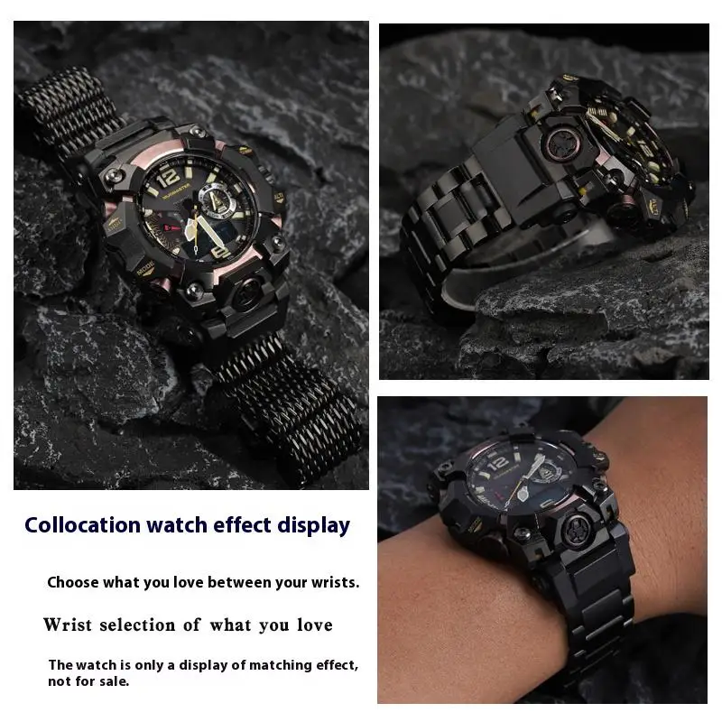 Para Casio G-SHOCK Mudmaster GWG-B1000 la tercera generación correa de reloj de Metal de acero inoxidable modificado pulsera negra para hombres
