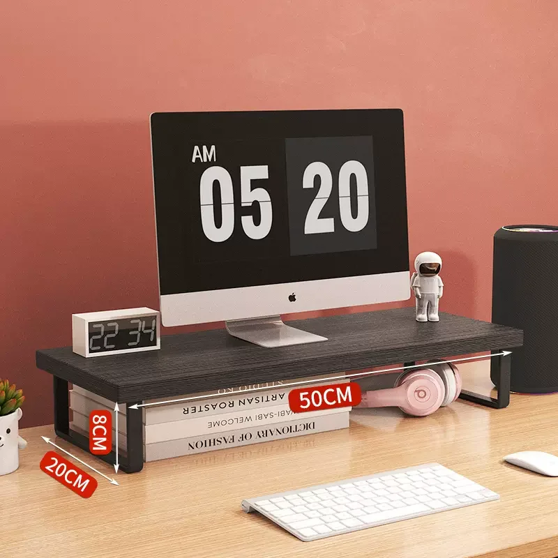30/40/50cm Monitor Raised Shelf Office Laptop Bracket Desktop Computer  Stand Desktop Rack Home Storage Holders Organizer