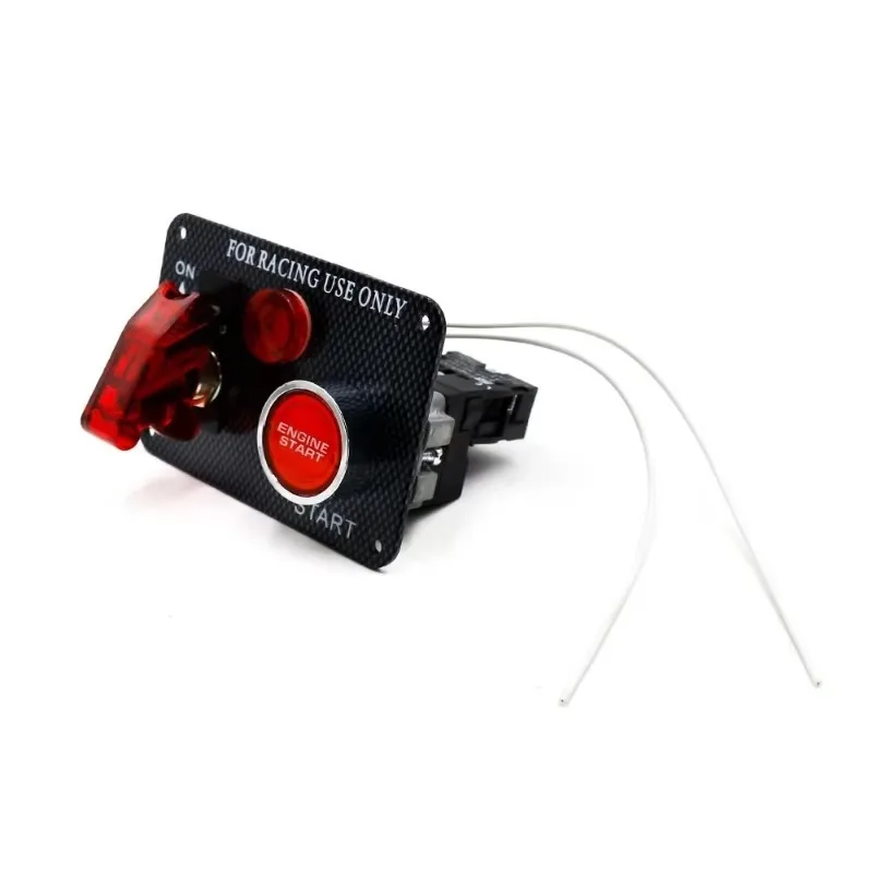 

Fine For 12V Power Speedness & Racing True Carbon Fiber 12V Светодиодный тумблер зажигания Панель кнопок запуска двигателя Unive