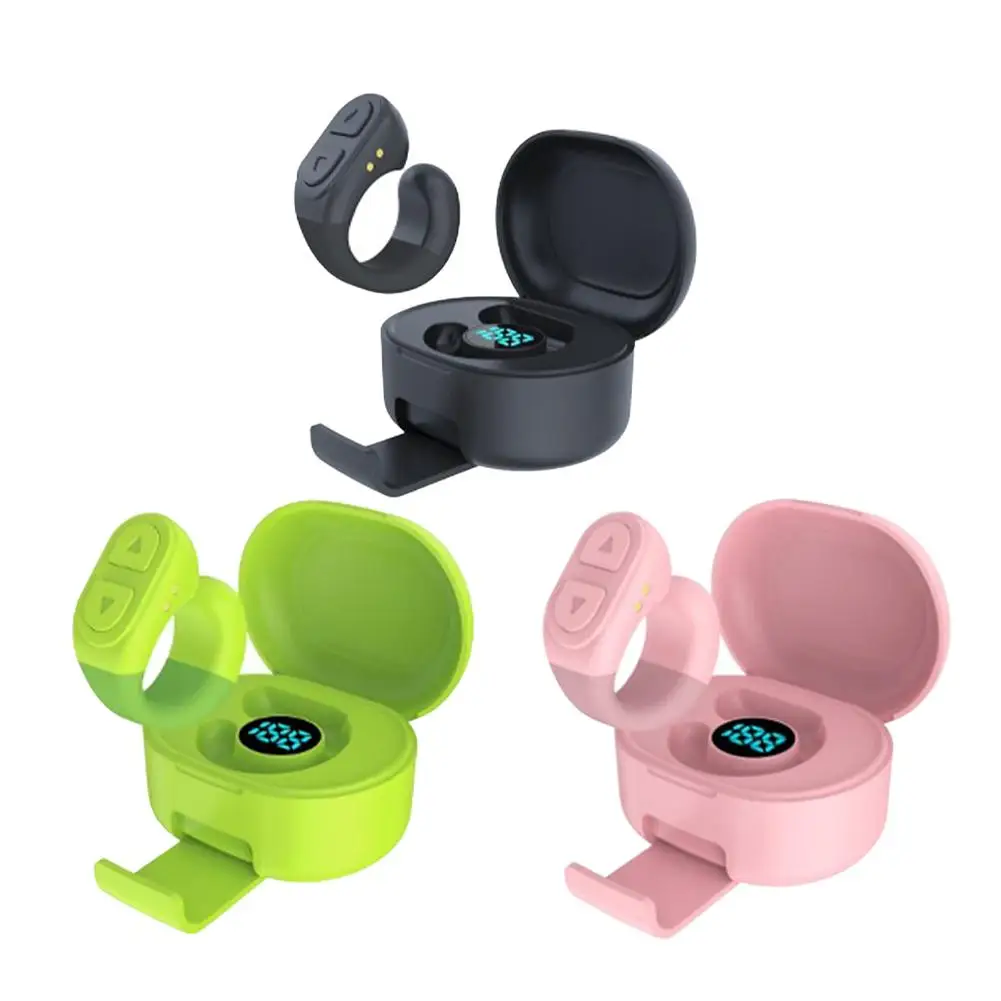 Mobile Phone Bluetooth Remote Control With Charging Box One-touch Screen Off Volume Adjustment Video Selfie E-book Page Turning