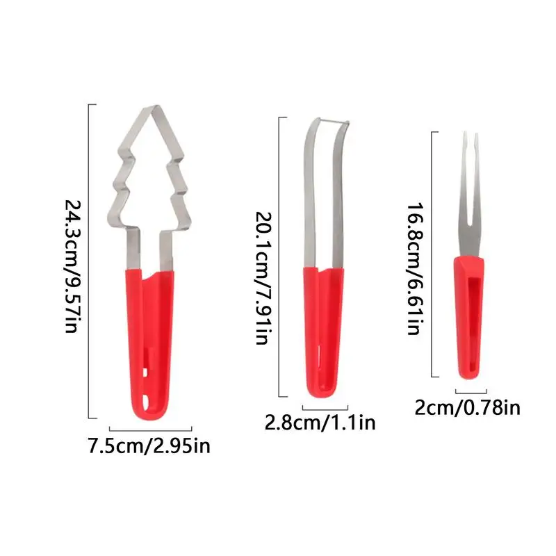 Watermelon Fork Slicer Cutter Portable Watermelon Slicer Fruit Embossing Tool Cooking Utensils Cantaloupe Mold For Indoor Beach