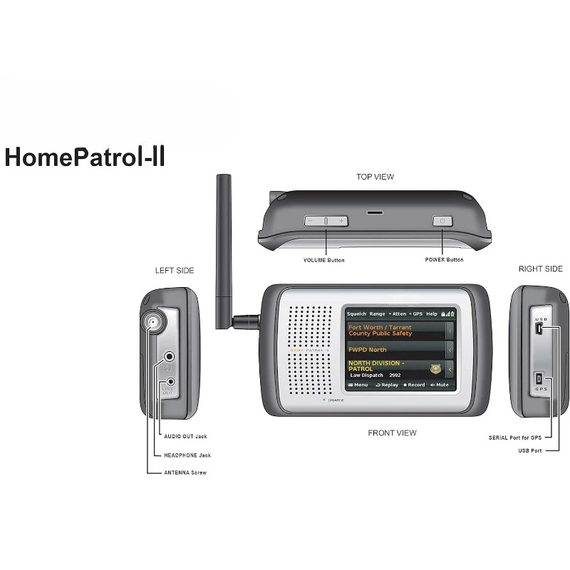 HomePatrol-2 Color Touchscreen Scanner with TrunkTracker V/S/A/M/E, APCO P25, Emergency Alerts home.