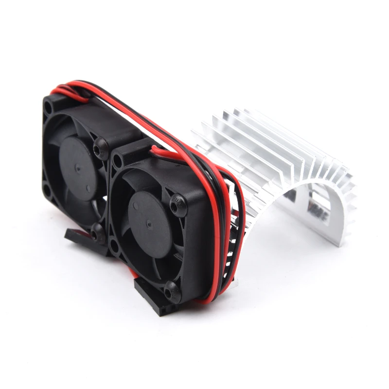 Motor Dual Cooling Fans Heatsink 540 550 3650 3660 Radiator 36mm 5V-7.4V For 1/10 1/8 RC Car Ship Part  Aluminum Alloy