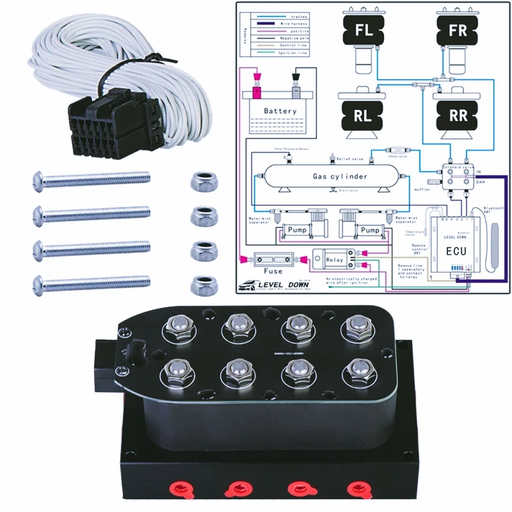 

Válvula colector solenoi suspensión neumática, SMV-02, 4 esquinas, Maxpower