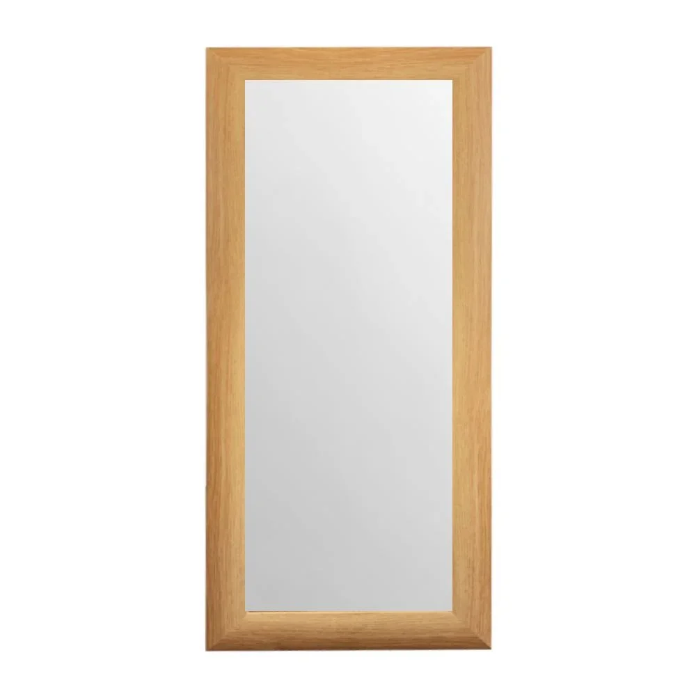 Espejo pared rectangular 30x80 cm marco madera natural clara moderno vertical recibidor - Marcodecor