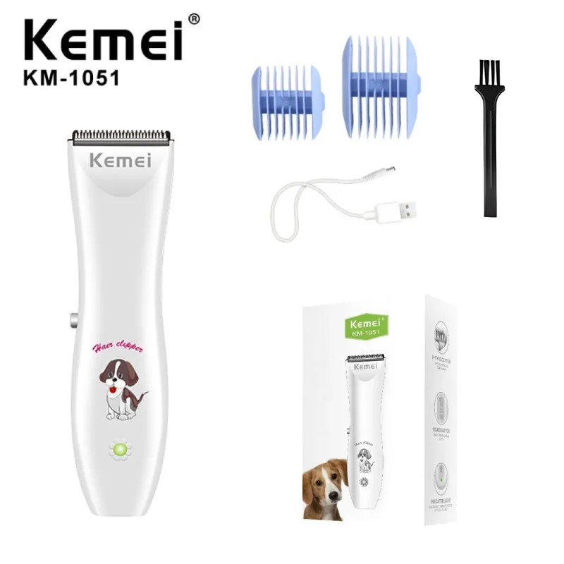 

Kemei KM-1051 Professional Low-Noise Pet Clipper for Cats and Dogs – Sharp Blade, Smooth Cutting, Hair Trimmer