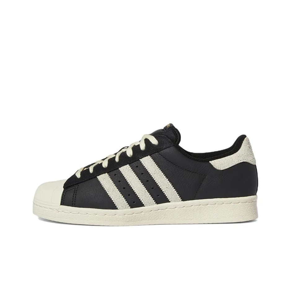 Adidas Originals Superstar 82 Leather Abrasion Resistant Lightweight Low top Skateboard Shoes Unisex Black White GY3428