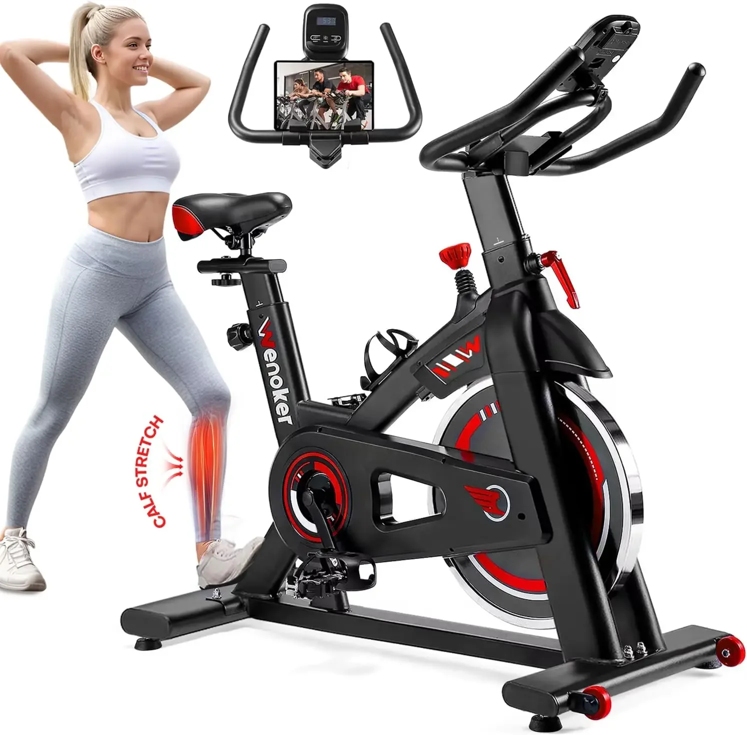 Indoor Cycling Bike/Stationary Bike for Home, Indoor Bike with Silent Belt Drive, Heavy Flywheel and LCD