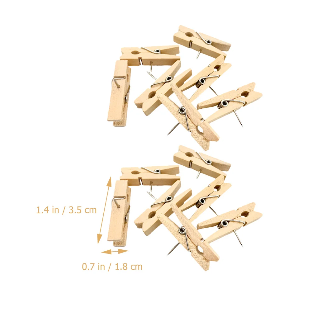 20 قطعة مقاطع دبوس دفع خشبية متعددة الأغراض للصور جدار عمل فني الديكور لا ثقب الحل دفع دبوس كليب دبابيس الدفع المسامير