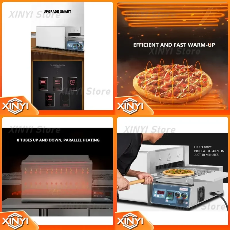 Horno Comercial Multifuncional con Cinta Transportadora para Pizza y Hamburguesas, Horno a Gas para Panadería Industrial, Horno a Gas para Uso Comercial