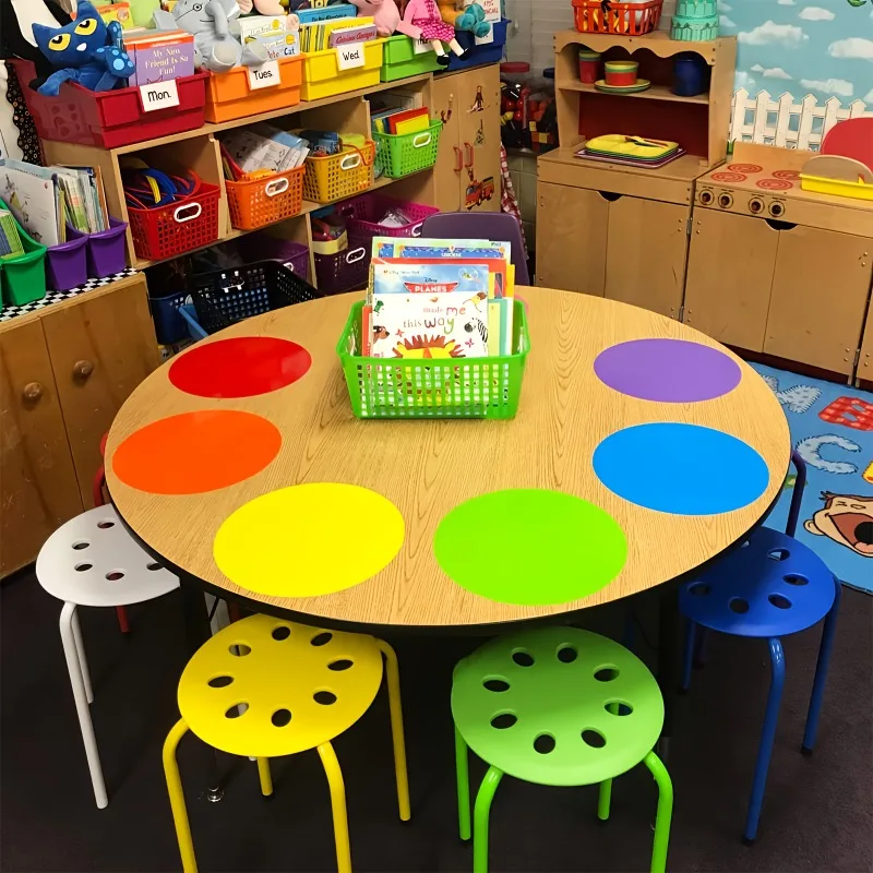8 Pcs Removable Dry Erase Circle Dots, PVC Reusable Whiteboard Labels for Classroom Office Home, Walls Fridges Windows Decals