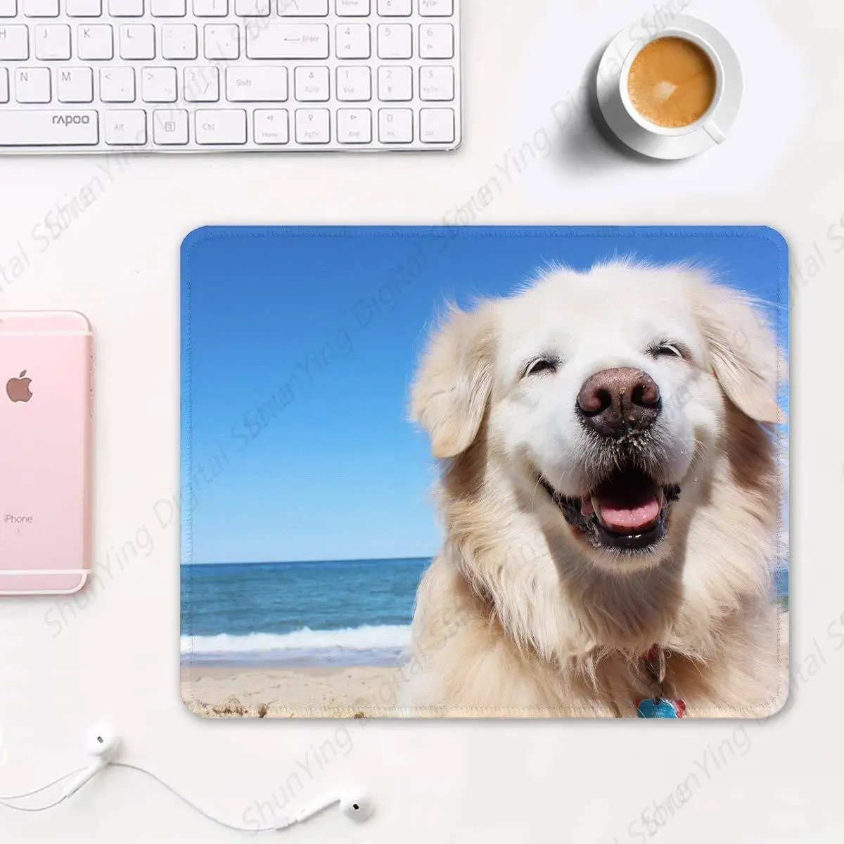 Gentle Golden Retriever Pet Dog Themed Anti Slip Rubber Mouse Pad Suitable For Office Gaming Laptops For Men And Women 25*30cm