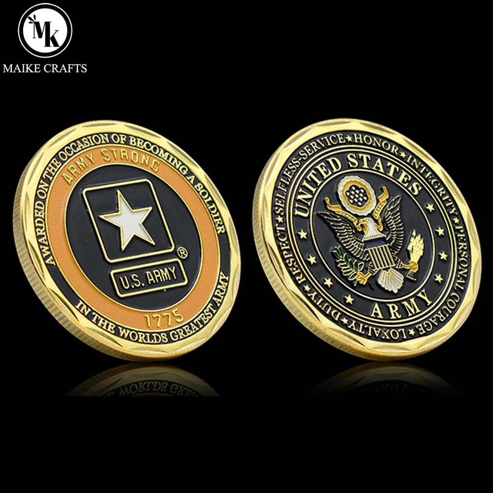 Moneda conmemorativa del ejército de Estados Unidos 1775 en el mundo, colección de monedas de desafío del ejército más grande, regalos personalizados al por mayor