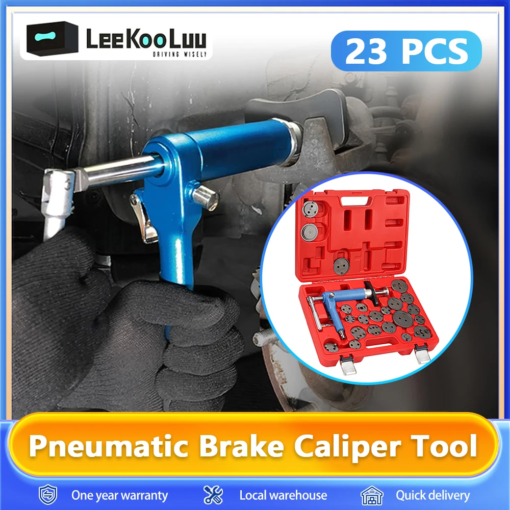 Leekooluu 23 pz Pneumatico Aria Posteriore Pinza Freno A Disco Pistone Pad Scambiatore Strumento con Funzione Vento Indietro per Manutenzione Auto