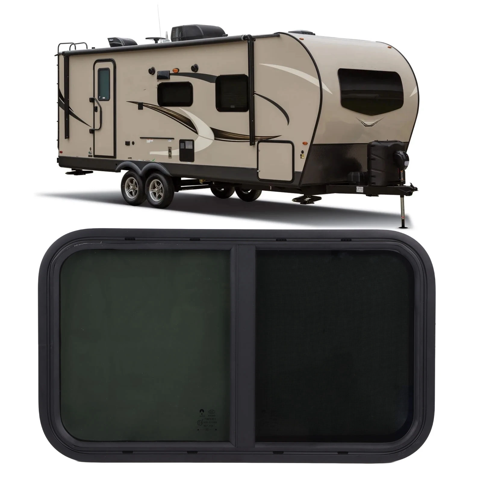 RV Window Trailer Window RV Window Replacement Round Corners Slide with Insect Screen for Trailer  Construction Vehicles