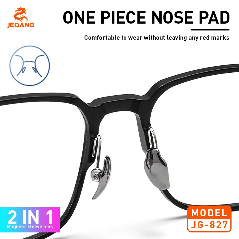 JEQANG JG-827 Occhiali da sole intelligenti Bluetooth 2N1 Due lenti magneticamente sostituibili