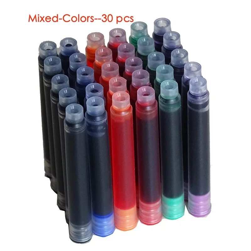 30PCS Jinhao Fountain Pen Ink Cartridges 2.4mm Standard Size for Jinhao Duke Baoer Fuliwen Pen Etc