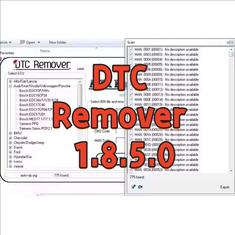 Newest MTX DTC Remover 1.8.5.0 With Keygen + 9 Extra ECU Tuning Software For KESS KTAG FGTECH OBD2 Software