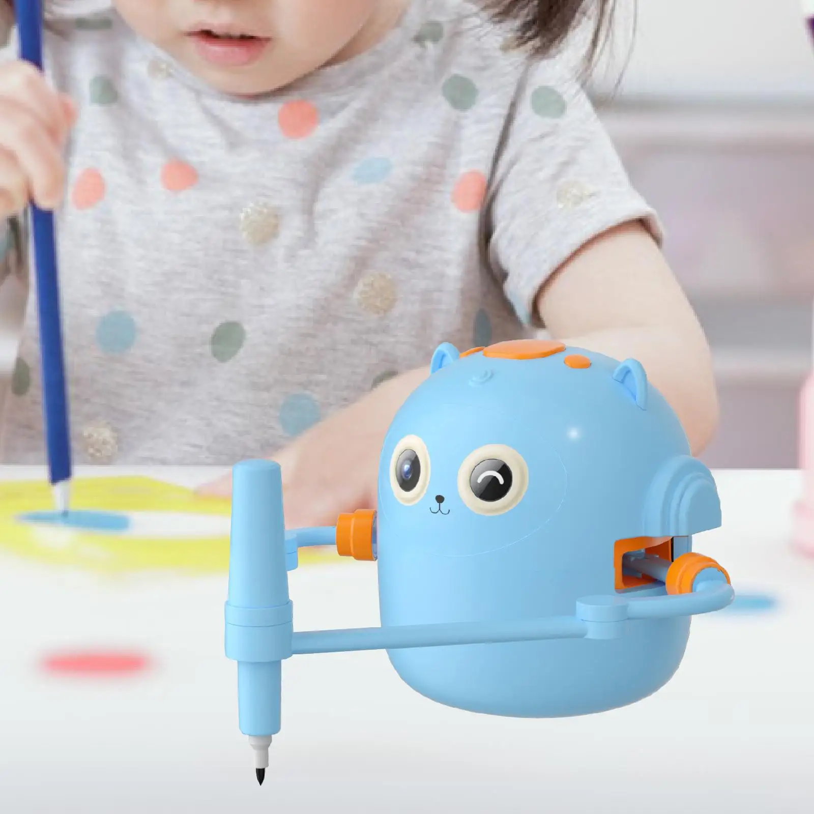 Drawing Robot Toy Educational Tool with 100 Learning Cards and 2 Pens Interactive Versatile Automatic Art Robot Gift for Kids