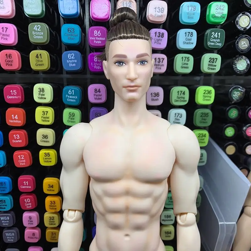 Testa del corpo della bambola BJD di moda senza trucco Modello maschile da 13,8 pollici Smart Handsome Sport Man con muscoli per il disegno di pittura fai da te