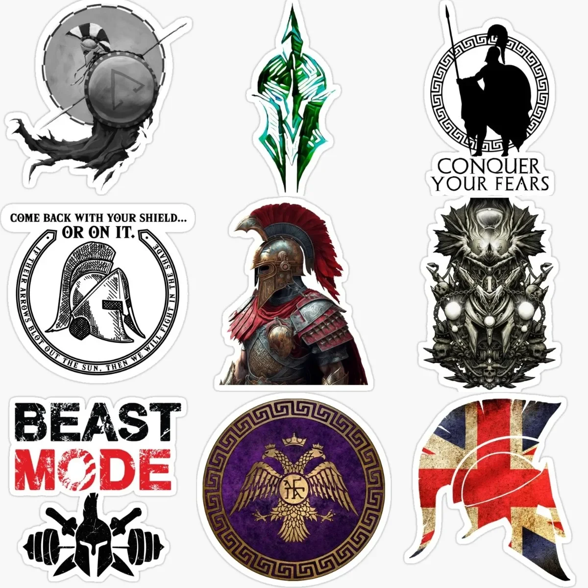 

Spartan Warrior Helmet Creative Stickers Accessories for Decorate Car Van Bicycle Table Motorcycle Off-road Helmet Camper Bumper