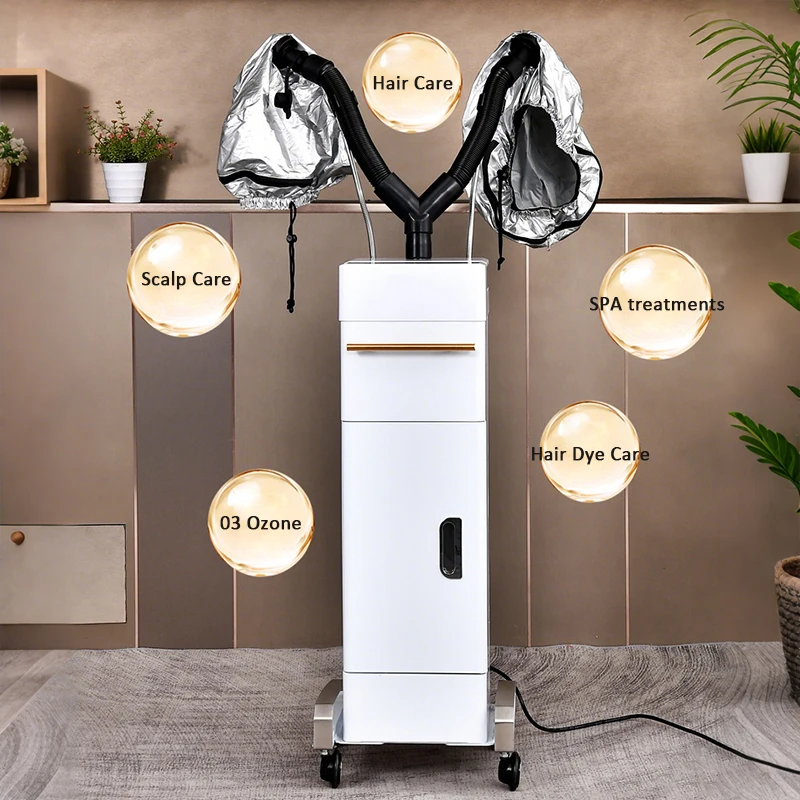 Salon Hair Steamer with Nano Ozone & Storage Cabinet Deep Conditioning Machine Hair Repair Micro-Mist Hair Care Device