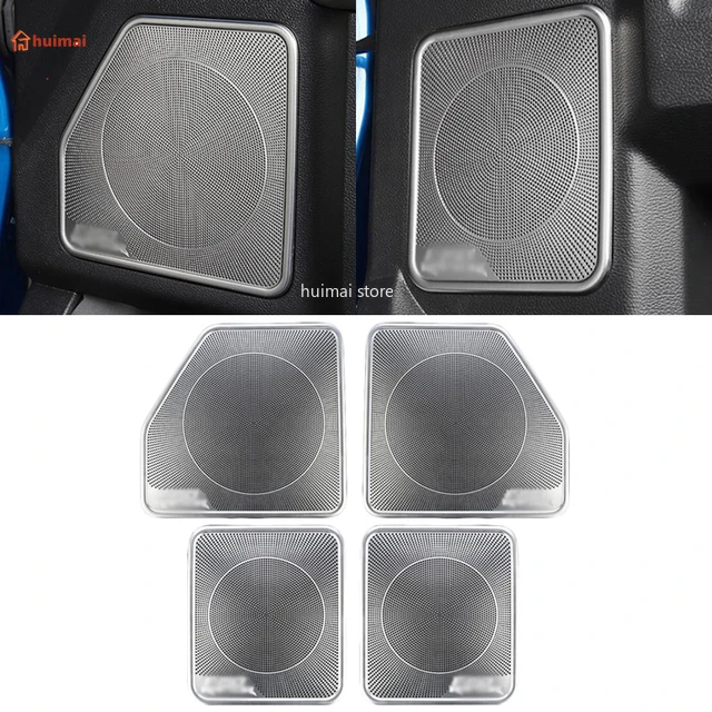 For Ford F150 2017 2018 2019  stainless steel 4 Door Audio Speaker Sound Horn Cover Trim Bezel Loudspeaker Frame