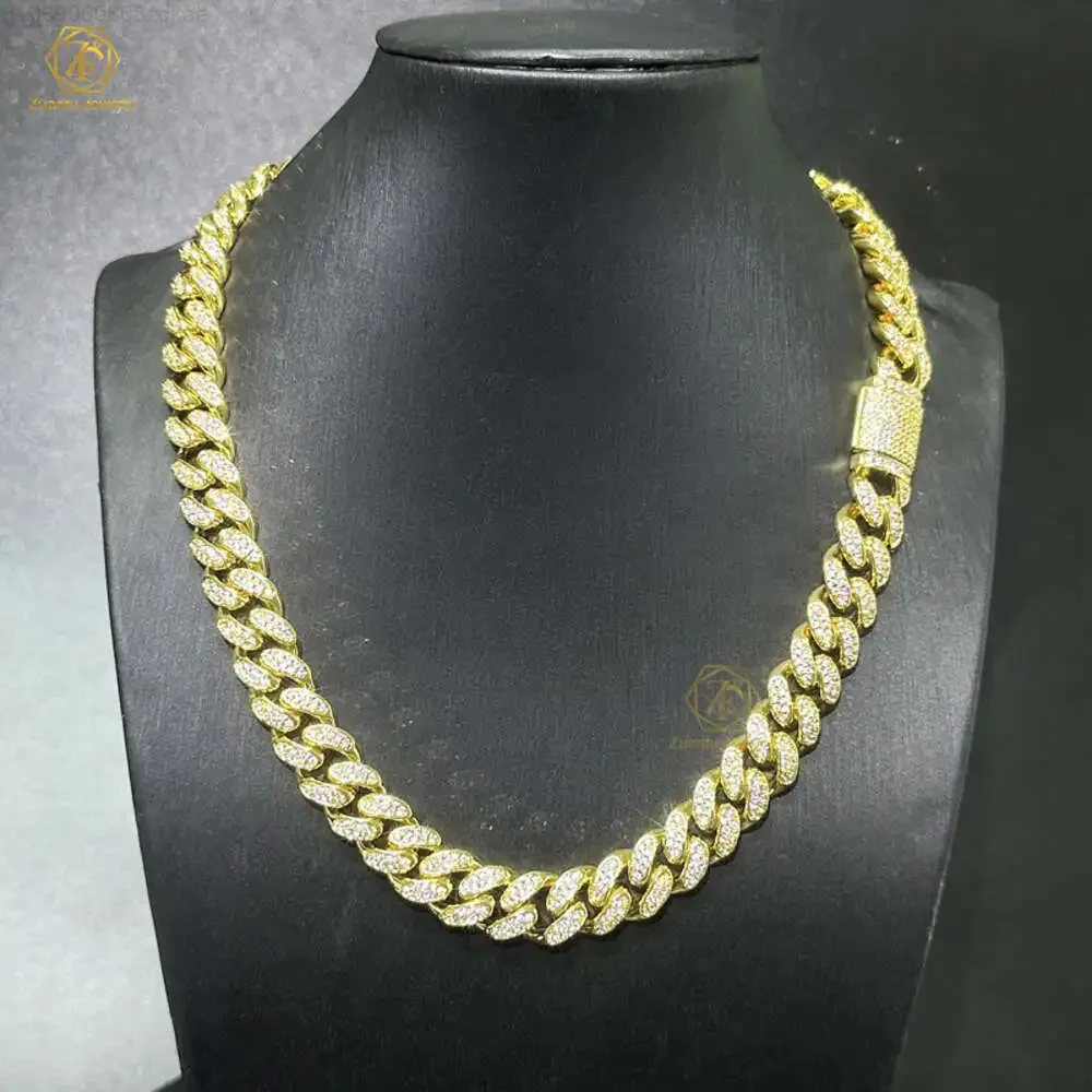 Cheapest Price Custom Hip Hop Jewelry Miami Cuban Chain 12mm Rapper Jewelry Necklace Iced Out Vvs Moissanite Cuban Chain