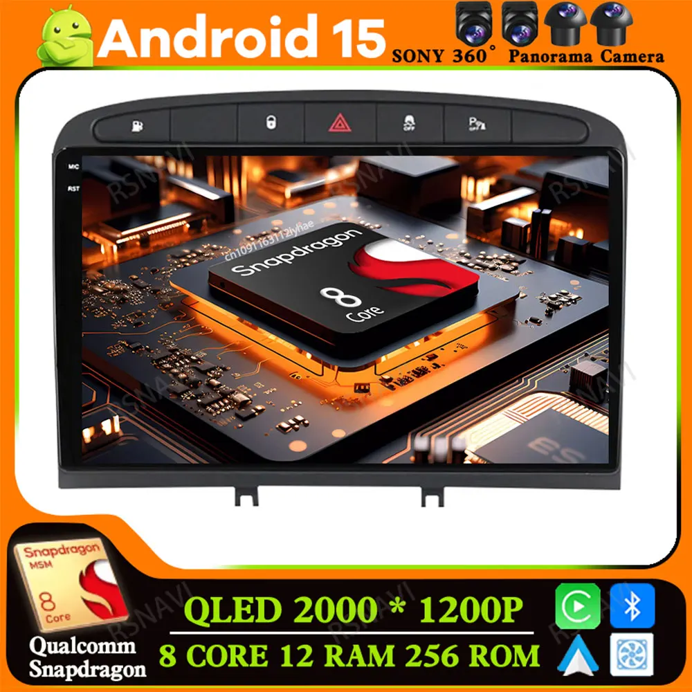 

Android 15 for Peugeot 408 308 308SW Stereo Navigation Viedo Player 4G LTE DVD GPS Autoradio Head Unit Wireless Carplay Auto BT