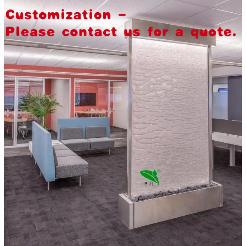 custom.Home Garden Customized Led Light Steel Wire Mesh Waterfall Wall Feature Landscape Wall