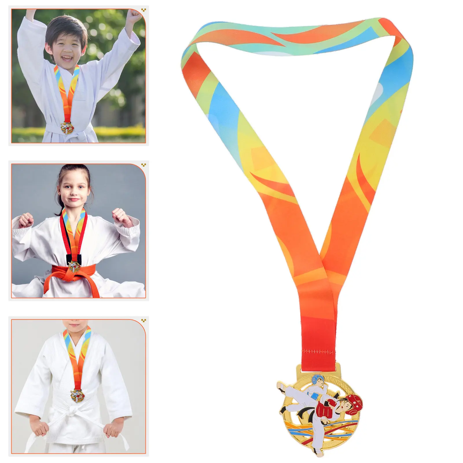 

Taekwondo Winner Medals Metal Silver Martial Karate Competition Champion Trophy Display Wall Keepsake