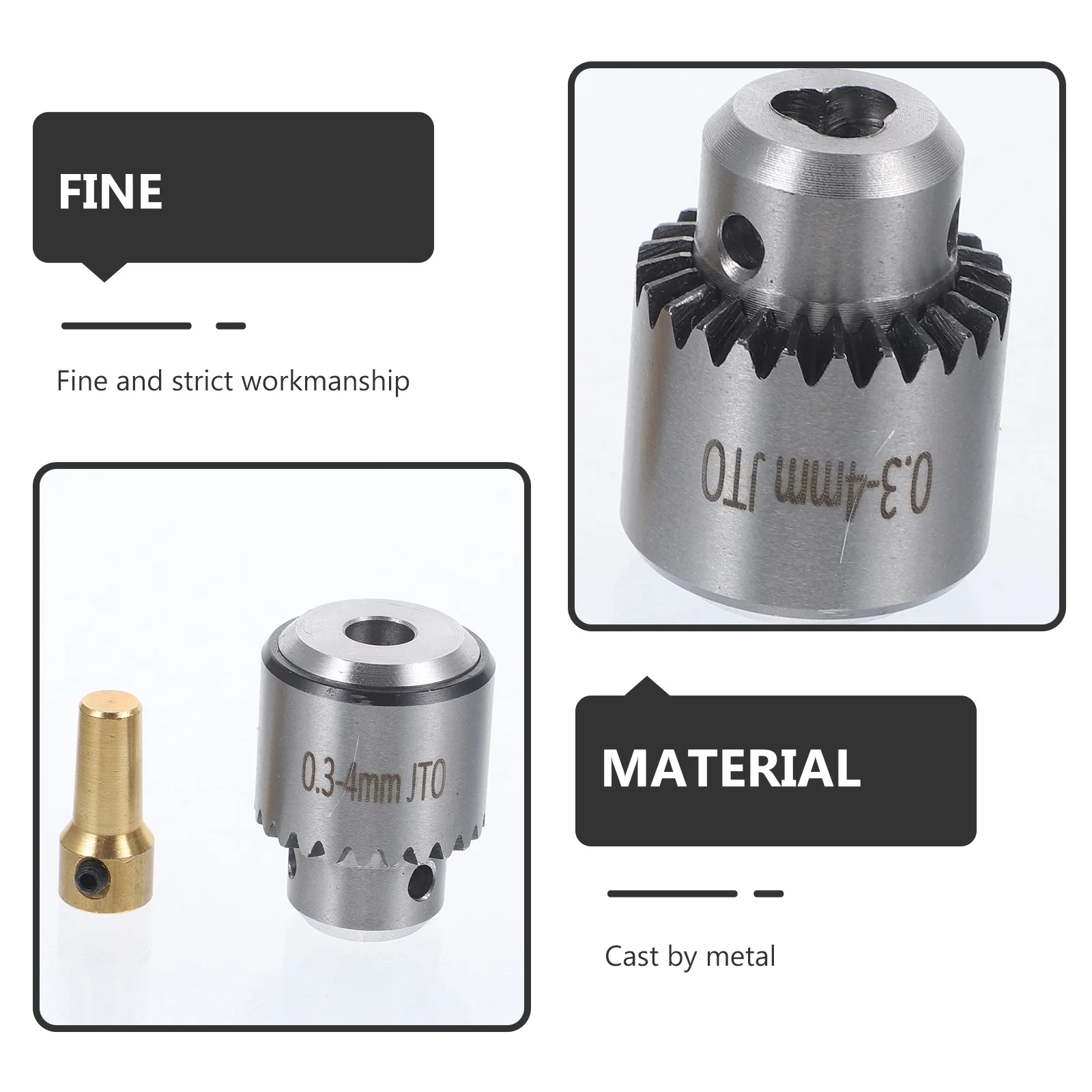 

4Pcs Mini Drill Chuck 0.3-4mm Taper Mounted Set Lathe Electric Drill Milling Machine Cast Metal Wear Resistant Anti-Impact