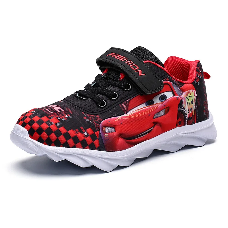 Disney Cars Lightning Mcqueen Sport Shoes 2024 Fashion Frozen Elsa Anna Princess Casual Sneakers Kids tennis shoes basket shoes