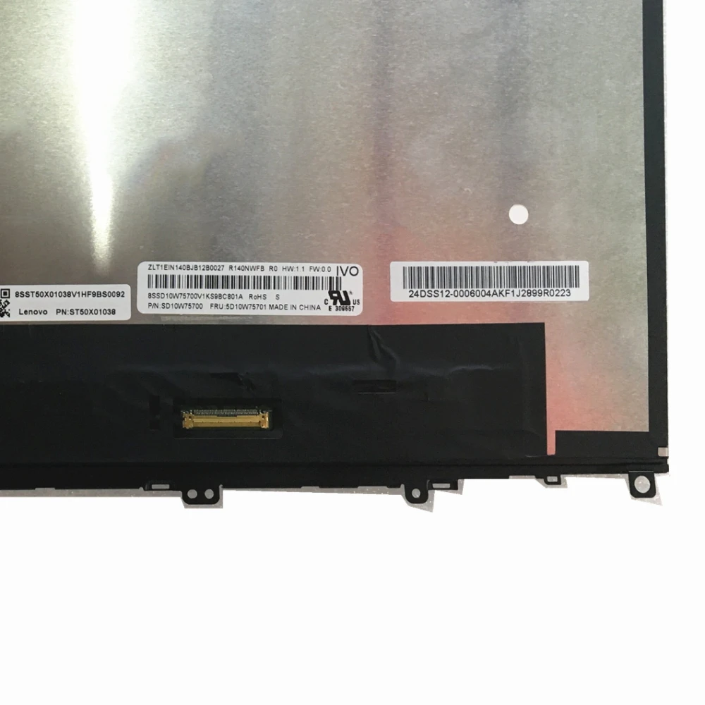 For Lenovo YOGASlim 7-14 lTL05 FRU:5D10W75701 R140NWFB R0 LCD Touch Screen Assembly Replacement Parts with Frame