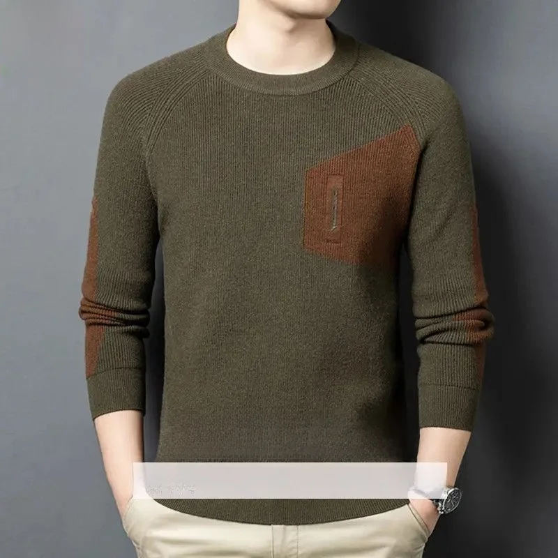 

Loose Men's Sweater f High round Ne Base irt Luxury Woolen Top Comfortable Breathable Outdoor Casual Wear