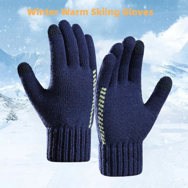 Nieuwe touchscreen dameshandschoenen Winterhandschoen Heren Warm houden Mitten Rijden Antislip Zachte gebreide voering Thermische handschoenen