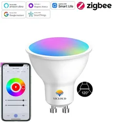 Tuya GU10 Zigbee LED Bulbs Wifi Smart LED Lamp RGB CW WW LED Light Bulb Works With Alexa Google Yandex Smartthings