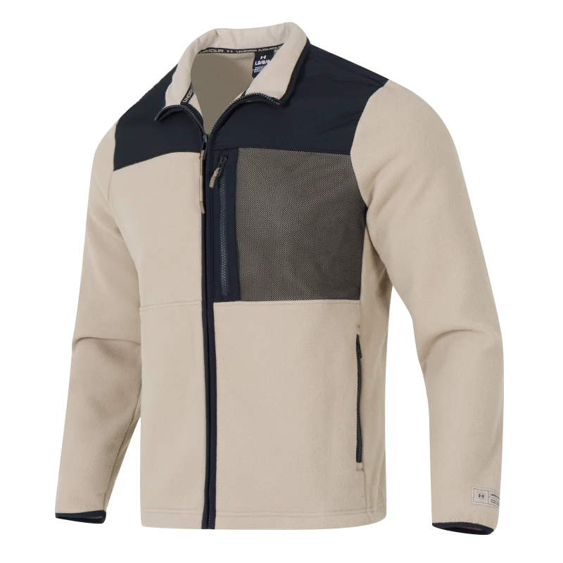 

Under Armour Men's Knitted Fleece Jacket Fashion Casual Sportswear Outdoor Windproof Stand Collar Jacket Men 1379916-299