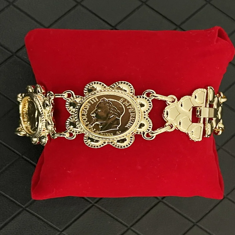 Algerian Alloy Flower Bracelet NAPOLEON Picture Bracelet With Adjustable NAPOLEON Head Bracelet Women's Jewelry