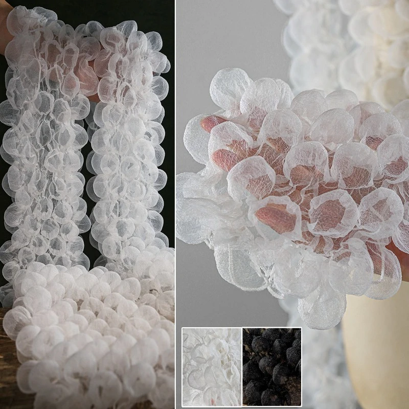 

Handmade Seersucker Elasticity Fabric for Perspective Organza Dress Design Clothing Decoration Cloth Diy Lace Sewing Material