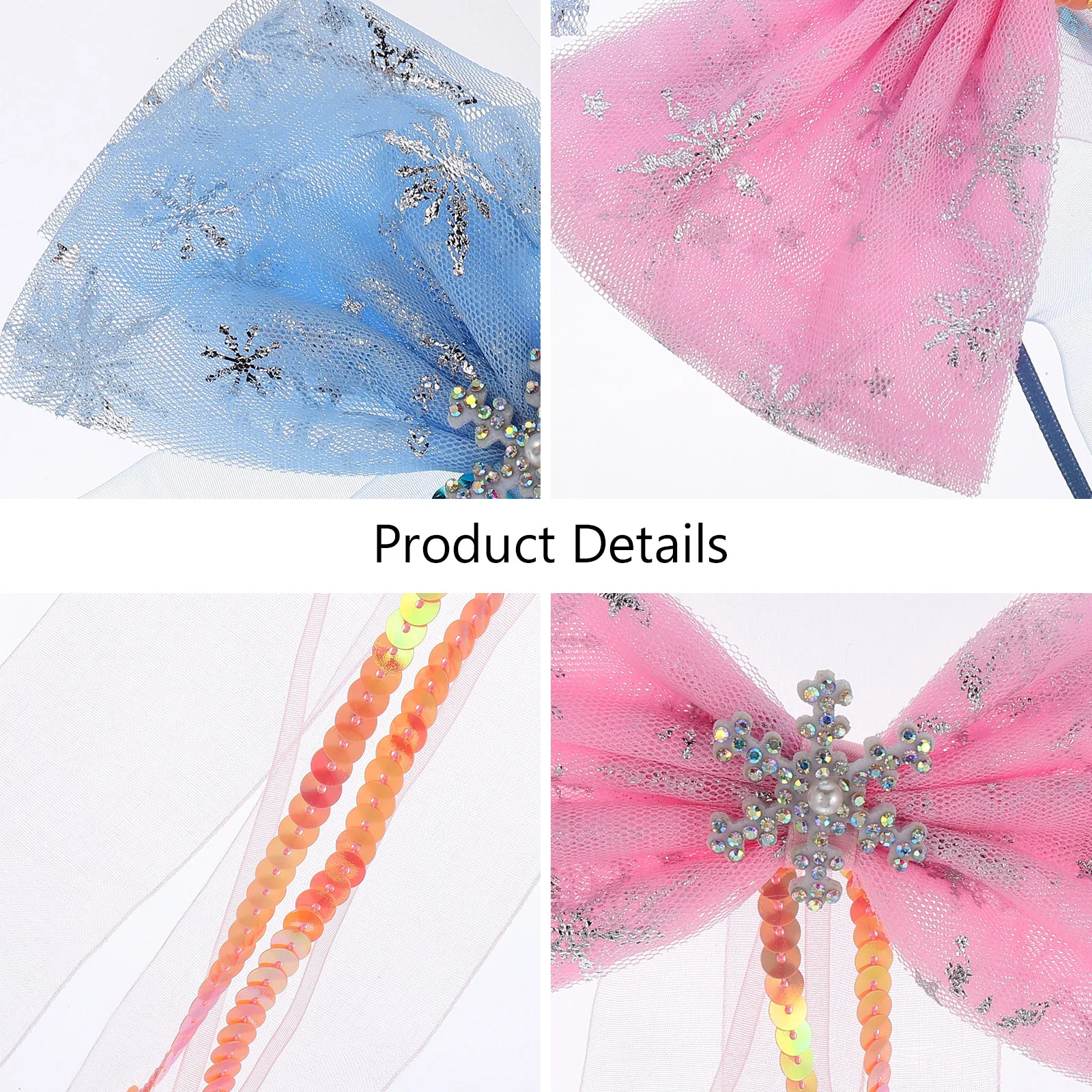 

2Pcs Bow Hairpin Women Barrettes Clips Snowflake Accessories Girls Christmas Barrettes Xmas Hair Clips Christmas Supplies Hair