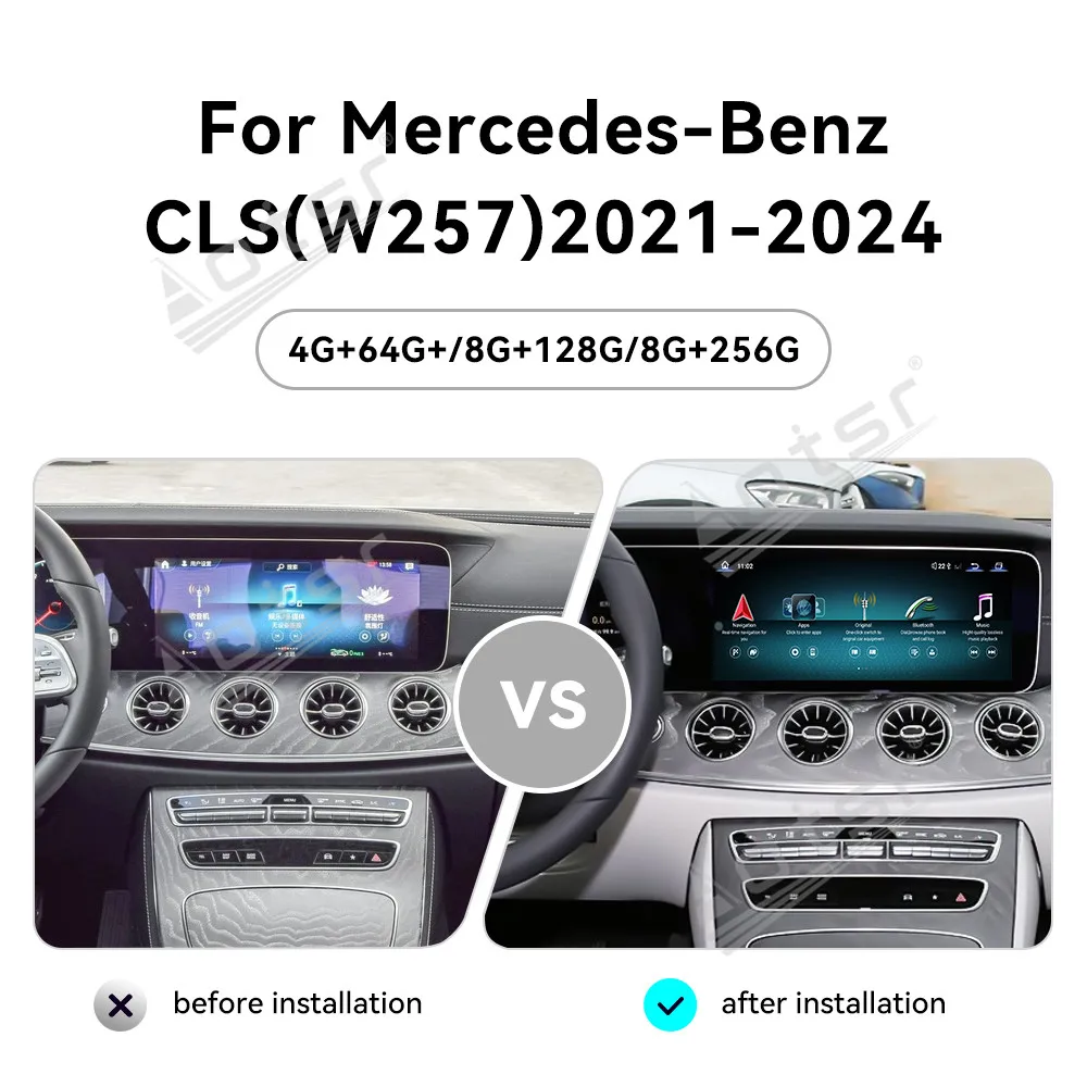

Dual 12.3" Left Rudder Auto Touch Screen Car Stereo Radio For Mercedes-Benz CLS(W257) 2021-2024 Multimedia Player GPS Navigation