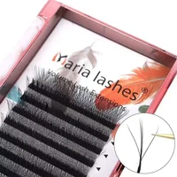 MARIA New Fairy 3D pestañas gruesas en forma de W Easy Fan extensiones de pestañas 5D volumen al por mayor 12 filas estilo Y logotipo suave Natural