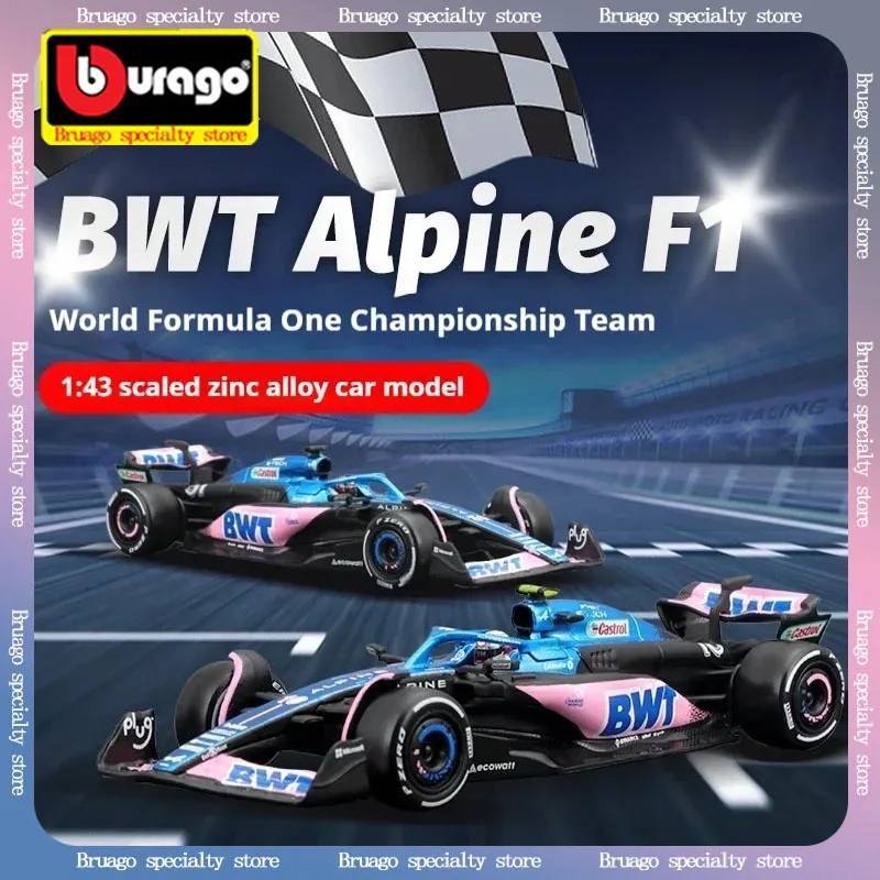 Bburago 1:43 Alpine F1 Team  10 Pierre Gasly  31 Esteban Ocon Formula Racing Static Simulation Die Casting Alloy Car Model Toy