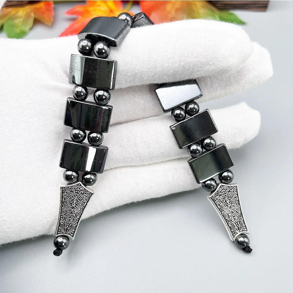 NJ117 مسبحة الحجر الطبيعي الهيماتيت رائعة الخرز الخاص التأمل الإصبع الإغاثة ضغطك الصلاة سوار أنيق